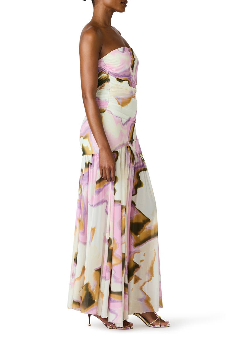 Kerrie Strapless Dress, Alternate, color, IVORY MULTI