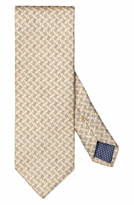 Eton Yellow Vine Print Silk Tie