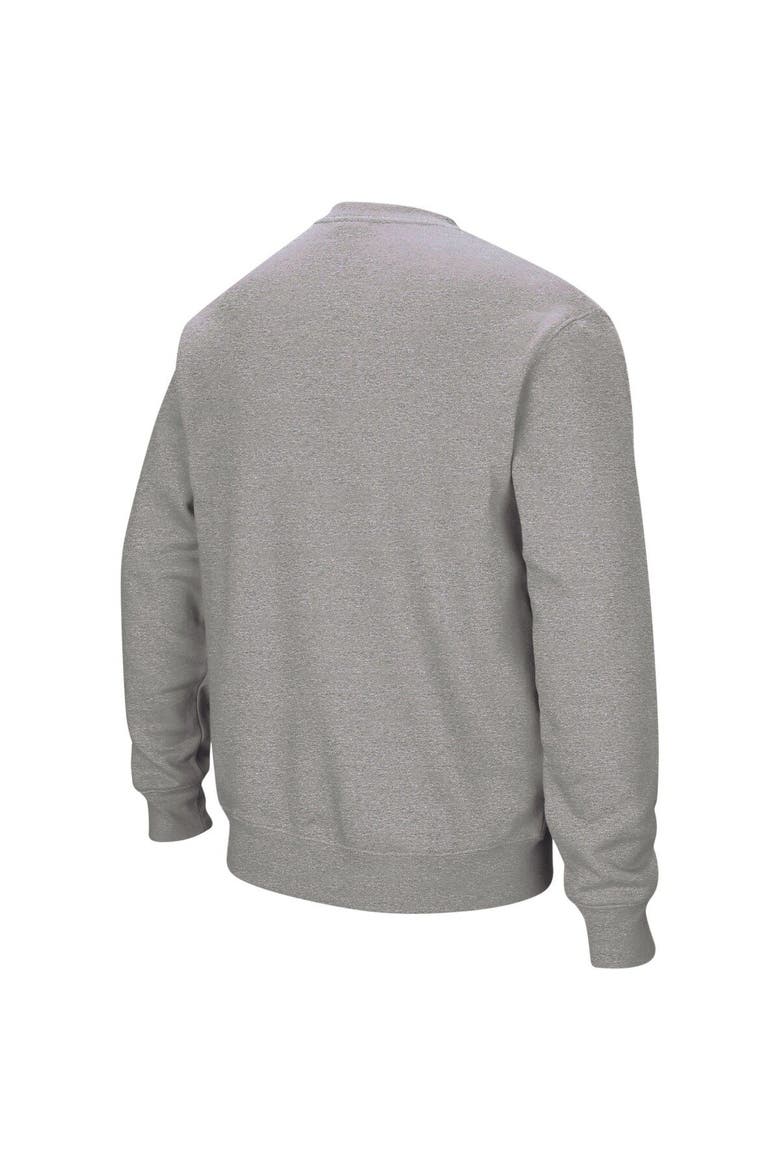 Men's Colosseum Heather Gray Michigan Wolverines Arch & Logo Crew Neck Sweatshirt, Alternate, color, Heather Gray
