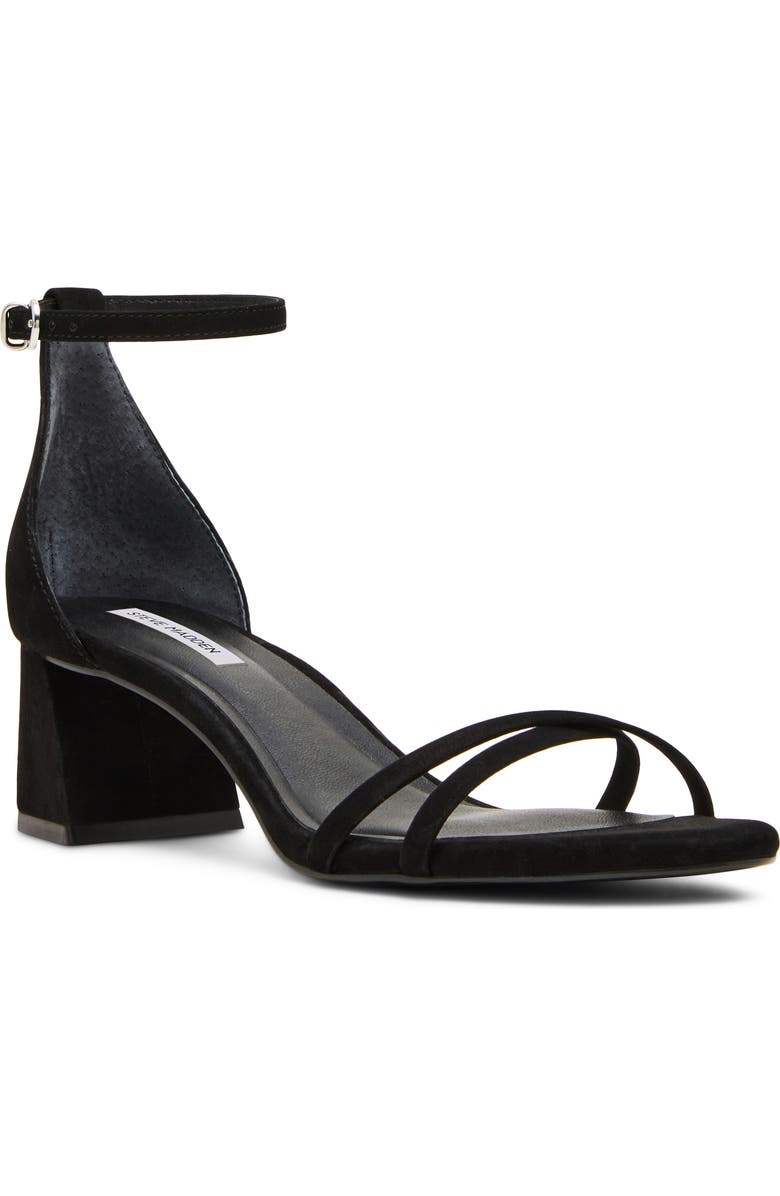 Steve Madden Rae Ankle Strap Sandal, Main, color, Black Nubuck