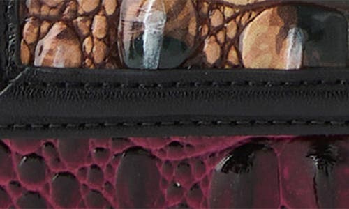 Brahmin Cordelia Croc Embossed Leather Trifold Wallet In Burgundy