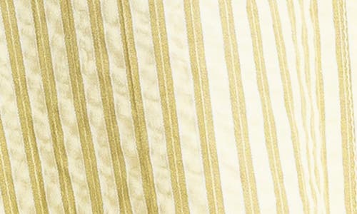 Max Studio Roll Tab Utility Shirt In Yellow Stripe