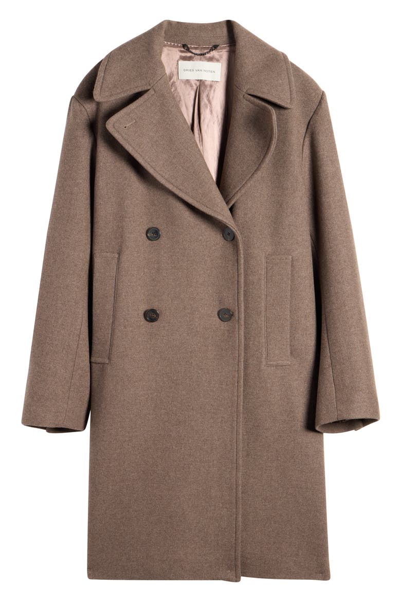 Raquel Wool Blend Long Peacoat, Alternate, color, TAUPE