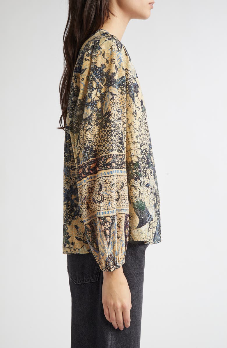 Ulla Johnson Harlowe Floral Long Sleeve Cotton Blend Top, Alternate, color, Bellflower