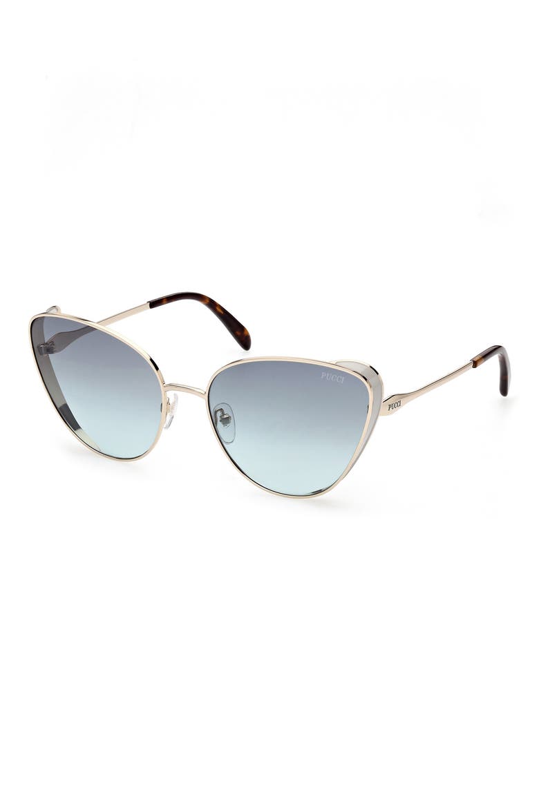 61mm Cat Eye Sunglasses, Alternate, color, GOLD / GRADIENT SMOKE
