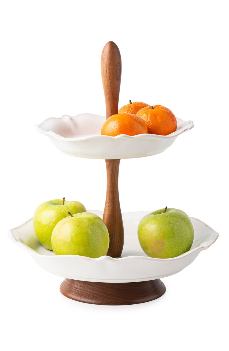 Juliska Berry & Thread Tiered Ceramic Serving Stand, Alternate, color, White