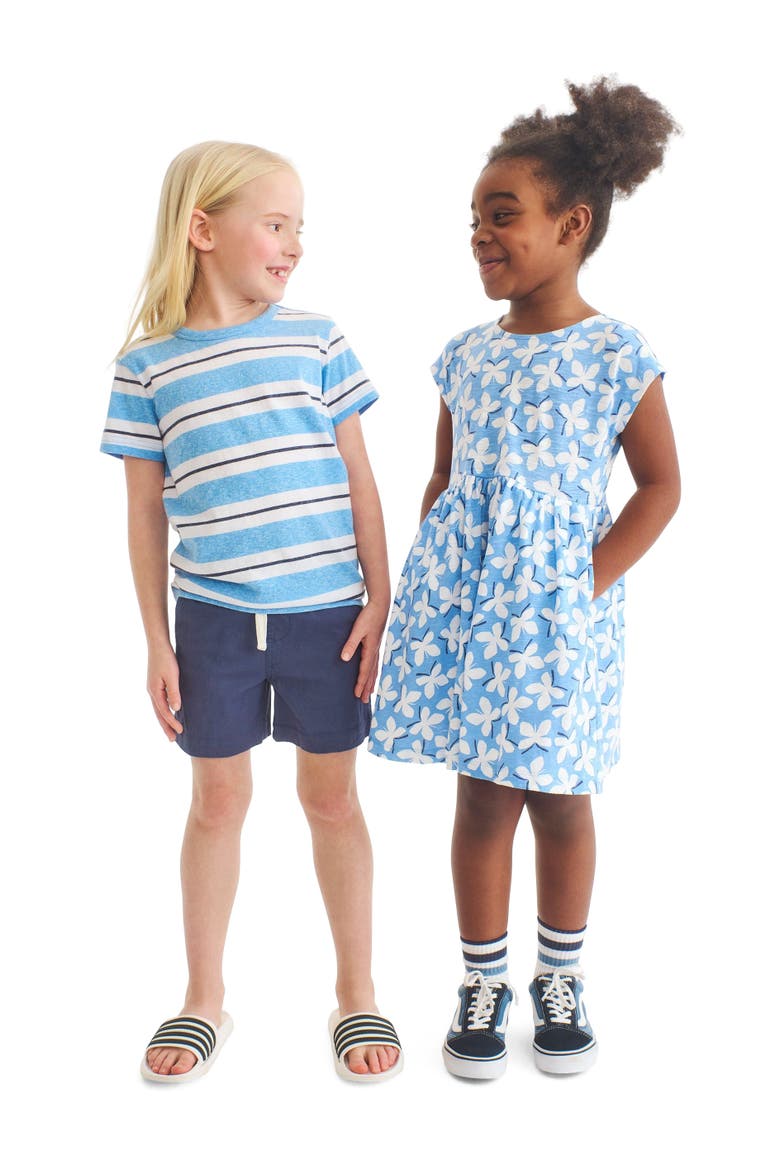 Kids Backyard Dress In Cornflower Butterflies, Alternate, color, Cornflower Butterflies