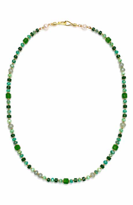 Panacea Glass & Freshwater Pearl Beaded Necklace