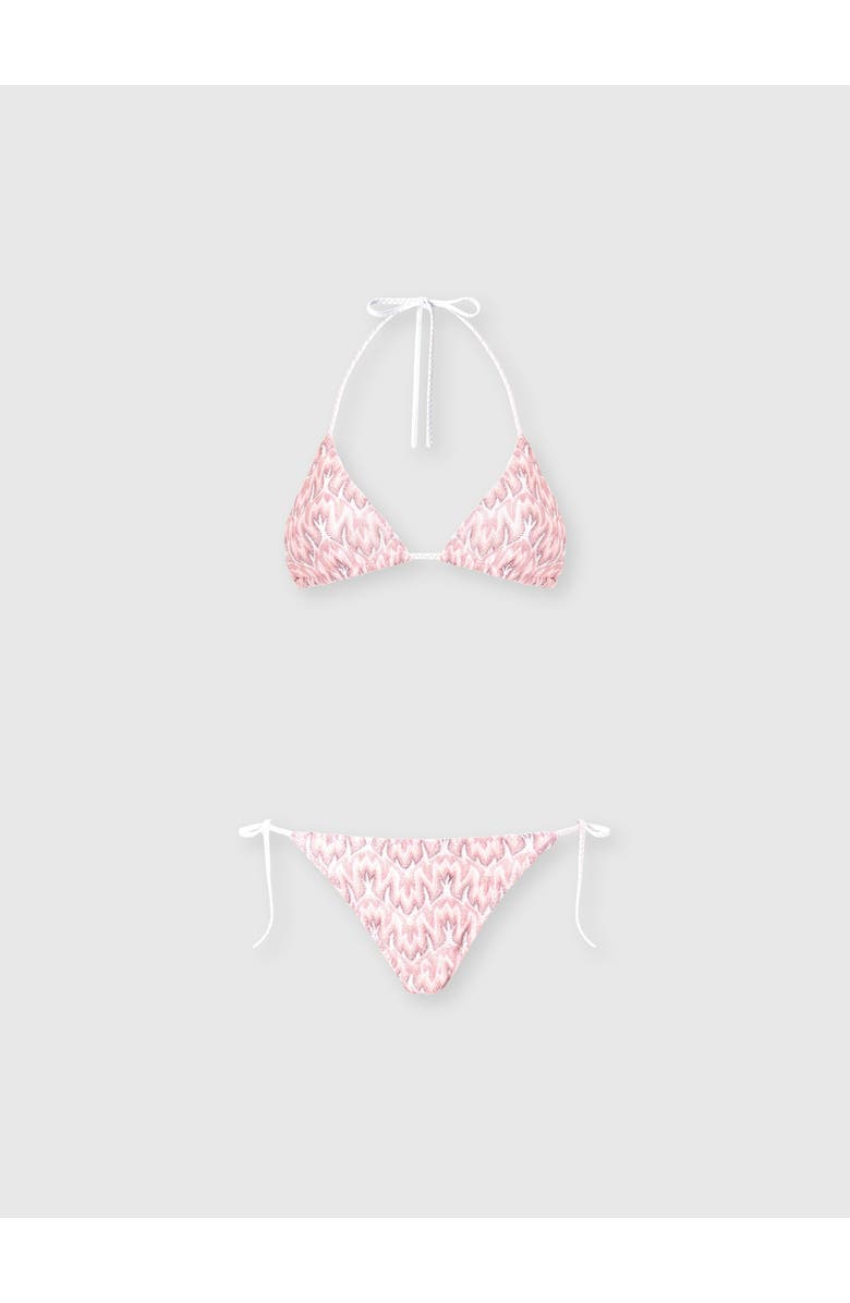 Missoni Triangle Bikini In Viscose Lamé With Foliage Motif, Main, color, Multicoloured