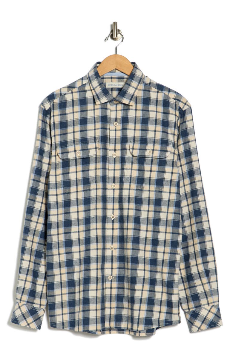 James Campbell Delmar Plaid Button-Up Shirt, Alternate, color, Blue