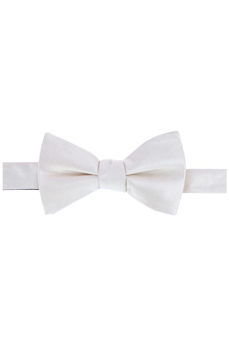 Sutton Solid Silk Bow Tie, Main, color, CREAM