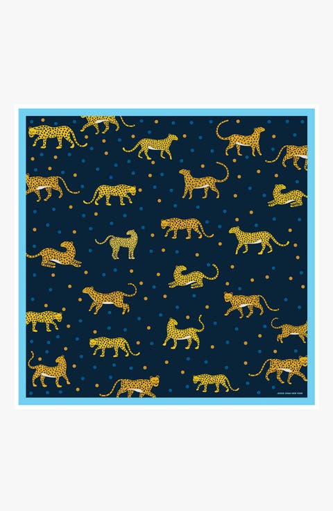 Silk Bandana Of Leopards And Tigers