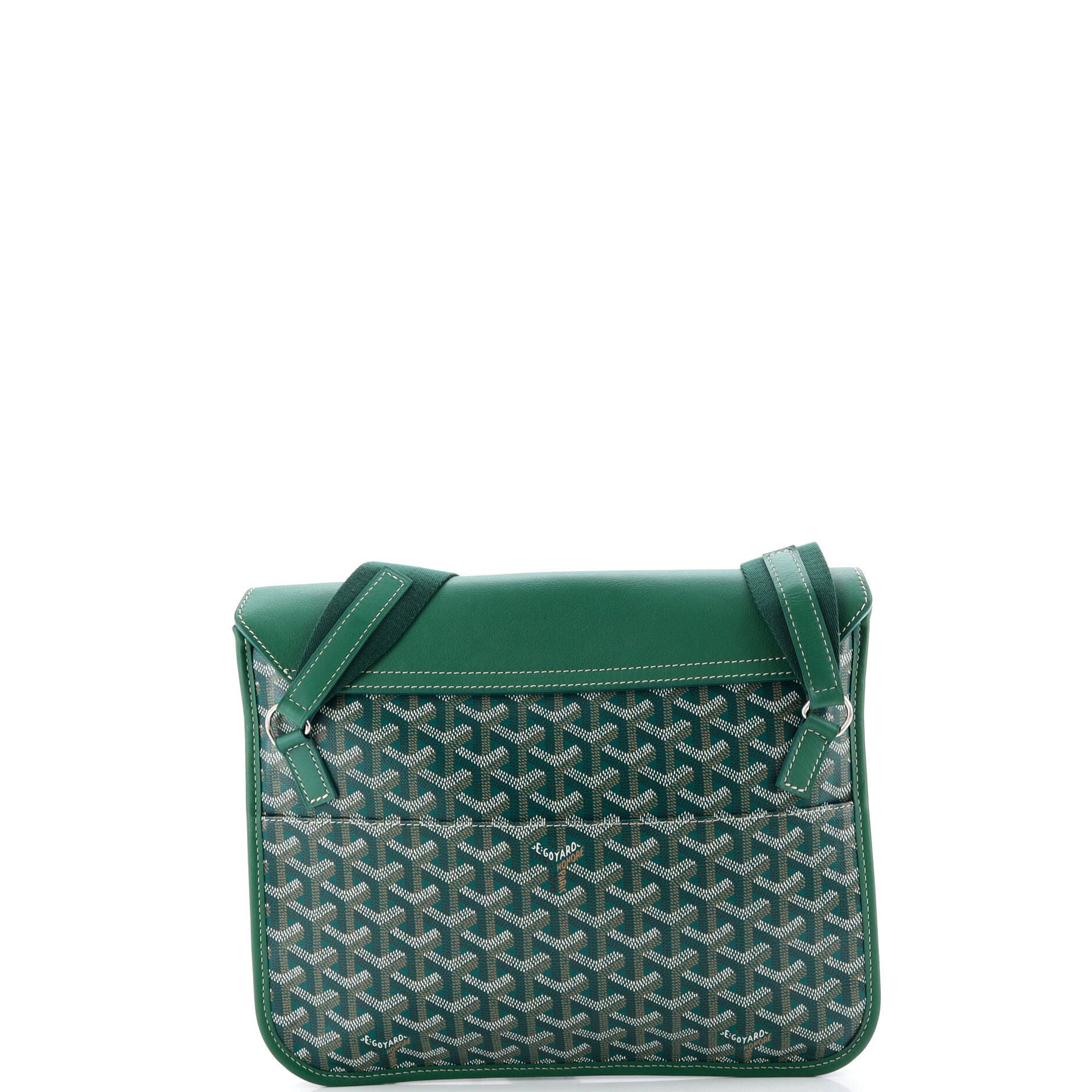 Coursier Messenger Bag Coated Canvas and Leather, Alternate, color, Green