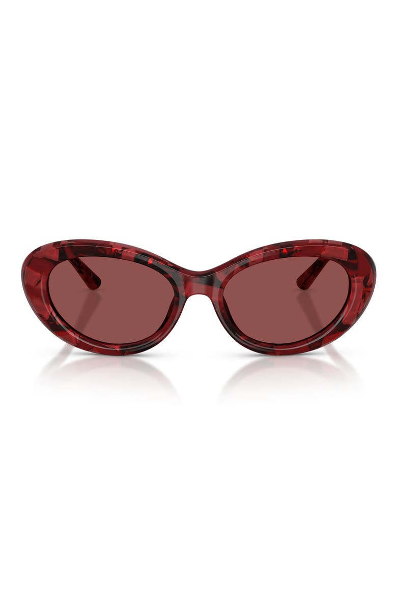 54mm Oval Sunglasses, Main, color, PEARL HAVANA RED / DARK VIOLET