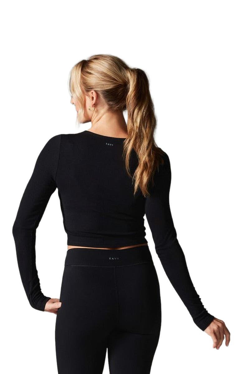 Tavi Criss Cross Long Sleeve Top, Alternate, color, Ebony