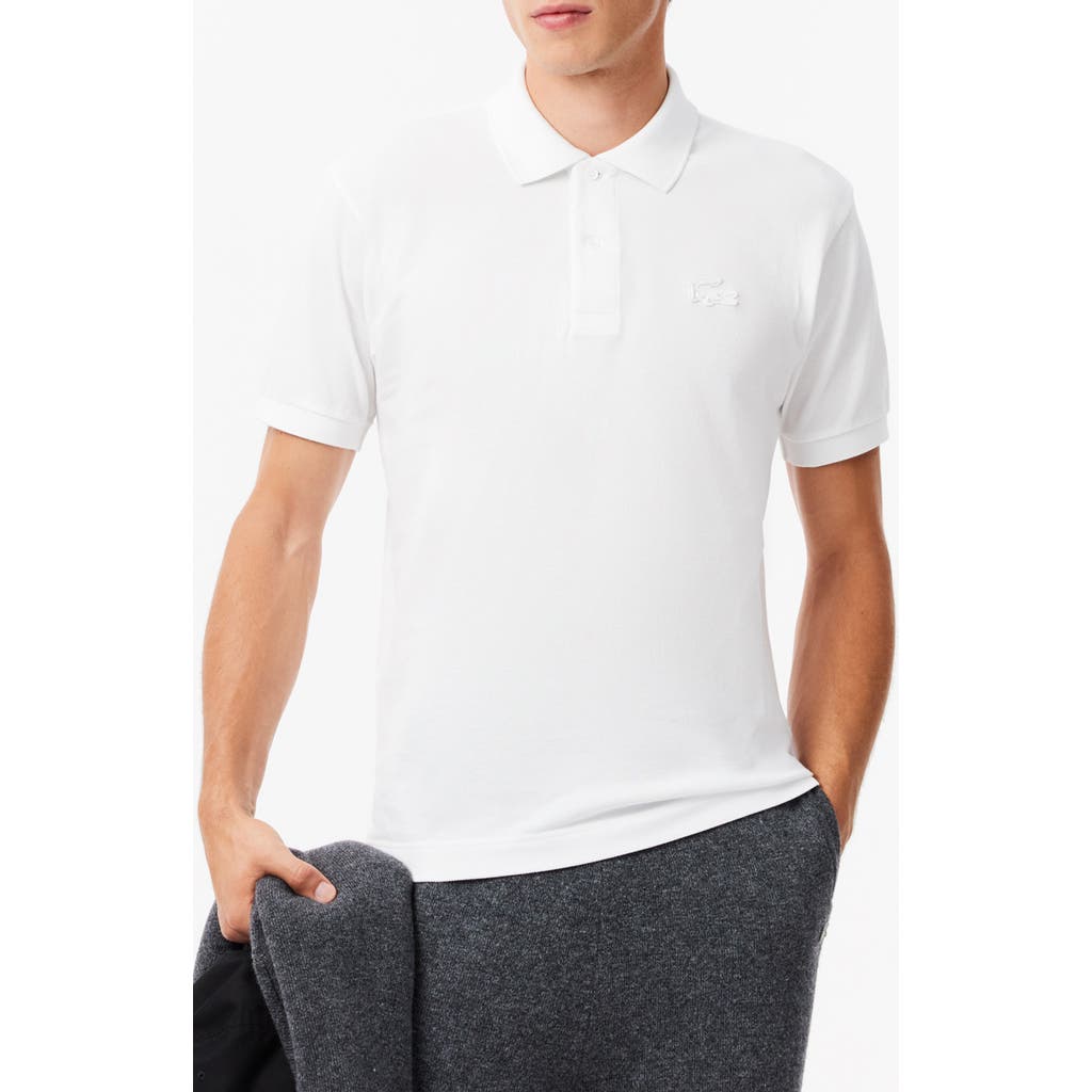 Lacoste Small Croc Polo in White at Nordstrom, Size 4