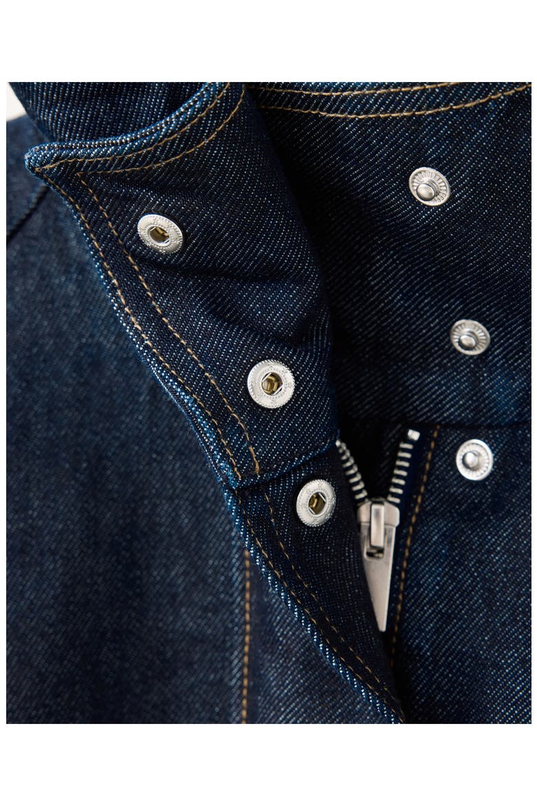 Funnel Neck Nonstretch Denim Jacket, Alternate, color, OPEN BLUE