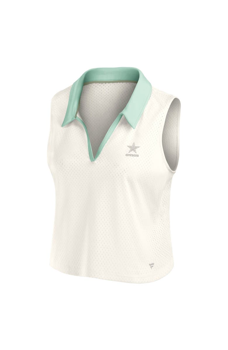FANATICS Women's Fanatics Cream Dallas Cowboys Studio Wellness V-Neck Tank Top, Alternate, color, Cream