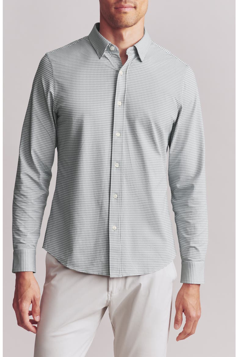 Commuter Slim Fit Button-Up Shirt, Main, color, SEAGRASS GREEN CHECK