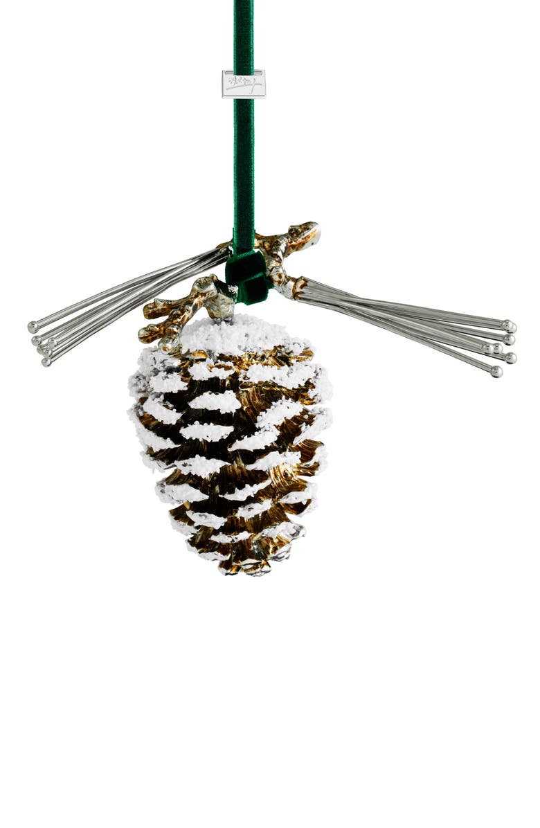 Michael Aram Snowy Pine Cone Ornament, Alternate, color, Bronze/ White