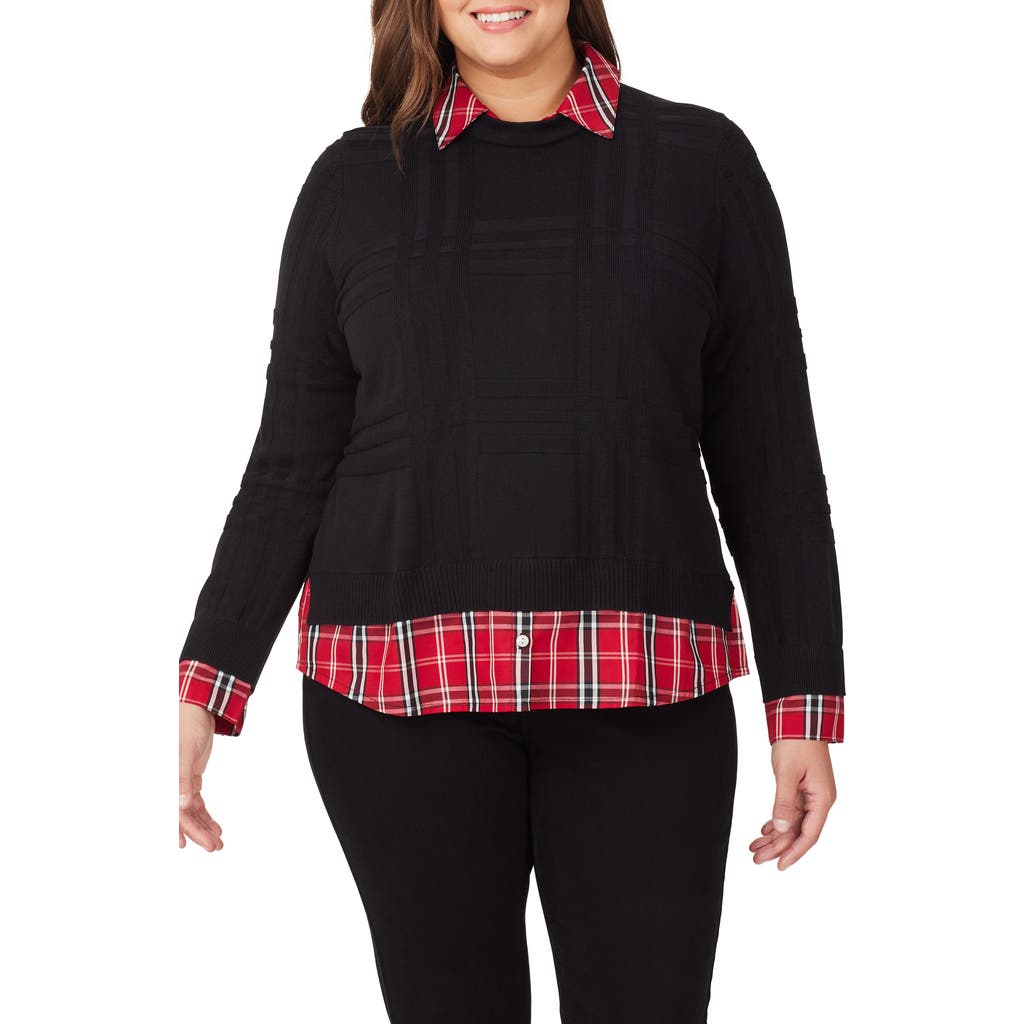 Foxcroft Layered Sweater In Black