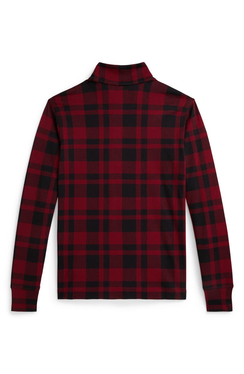 Polo Ralph Lauren Kids' Plaid Cotton Interlock Quarter Zip Pullover, Alternate, color, Red