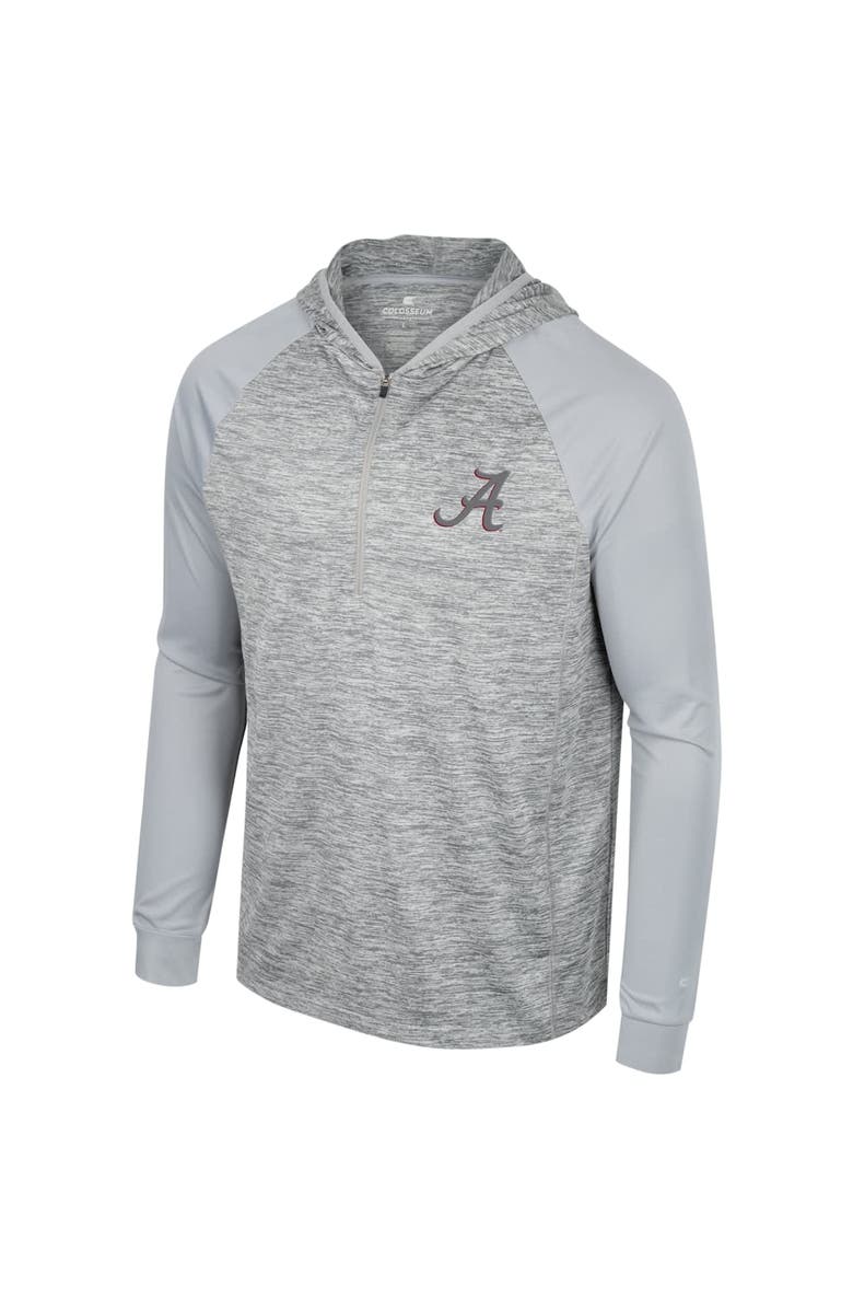 COLOSSEUM Men's Colosseum Gray Alabama Crimson Tide Cybernetic Raglan Quarter-Zip Hooded Top, Alternate, color, Gray