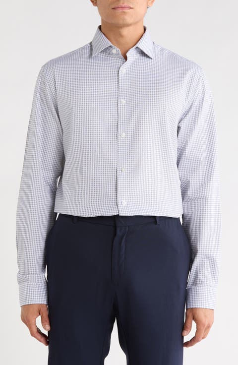 Slim Fit Gingham Cotton Dress Shirt