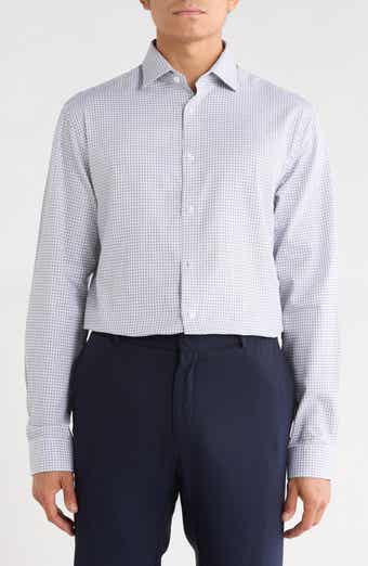 Slim Fit Gingham Cotton Dress Shirt