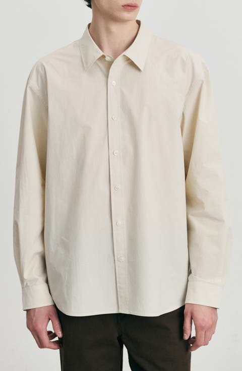 Oversize Cotton Button-Up Shirt
