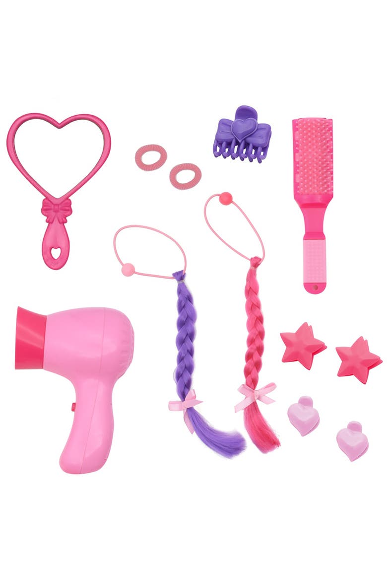 Talking Hair Styling Playset 16 Pc 12" Doll Playset, Alternate, color, Multicolored