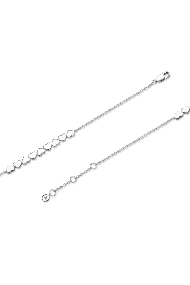 Sweet Heart Chain Bracelet in Rhodium Plated Sterling Silver, Alternate, color, Silver