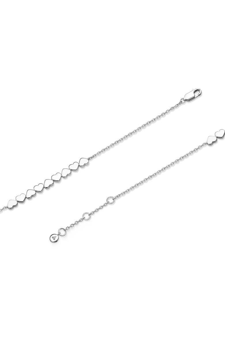 DEVATA Sweet Heart Chain Bracelet in Rhodium Plated Sterling Silver, Alternate, color, Silver