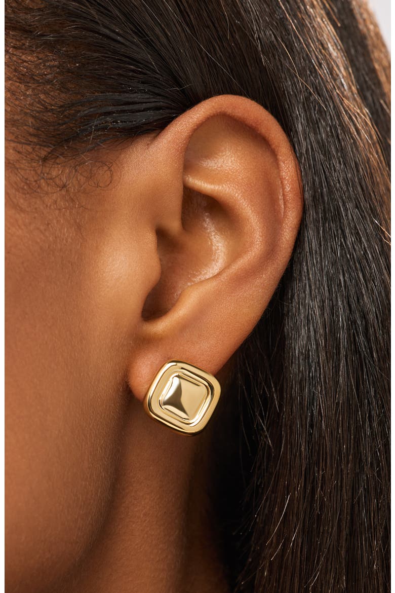 Stud Earrings - Clara Studs, Alternate, color, Gold
