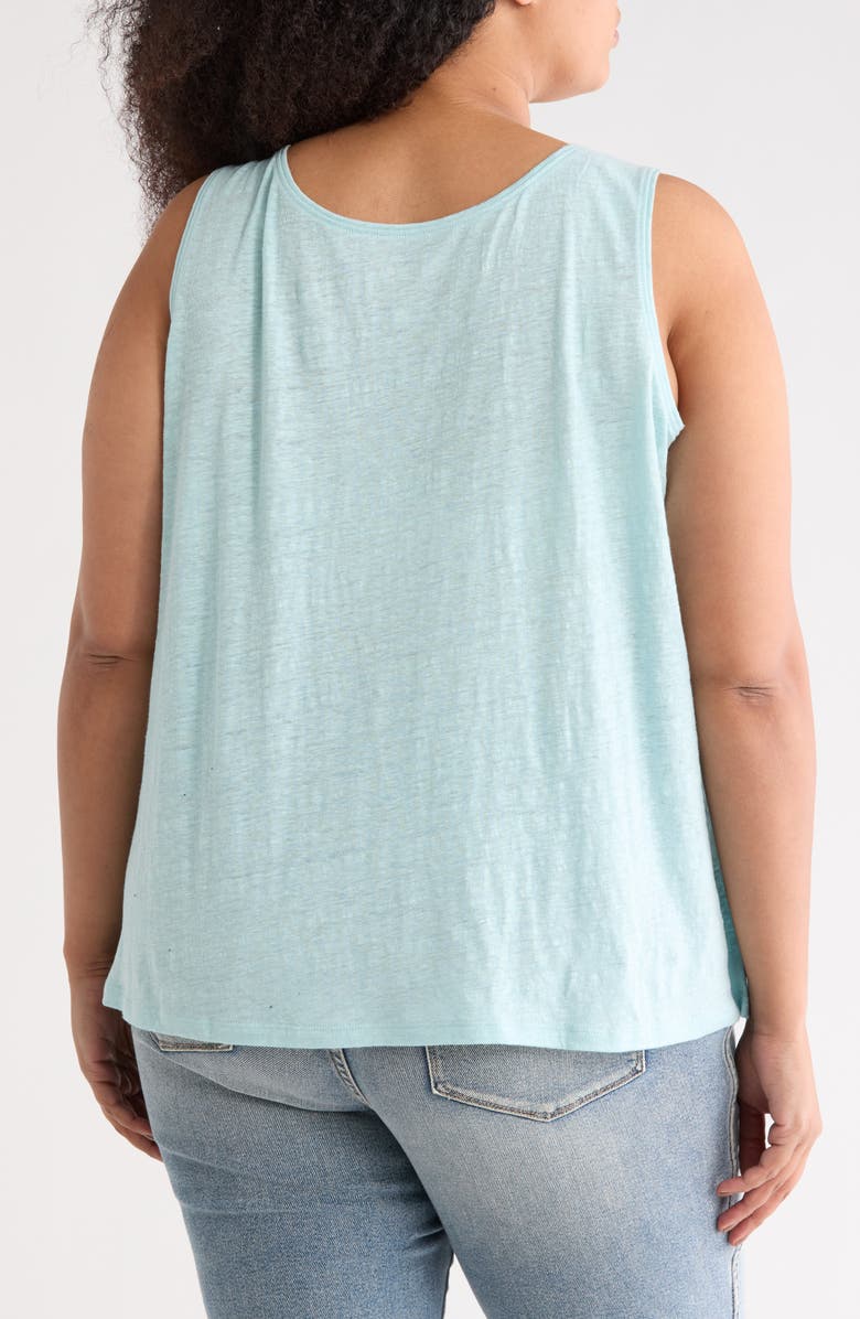 Eileen Fisher Scoop Neck Organic Linen Tank, Alternate, color, Clear Water