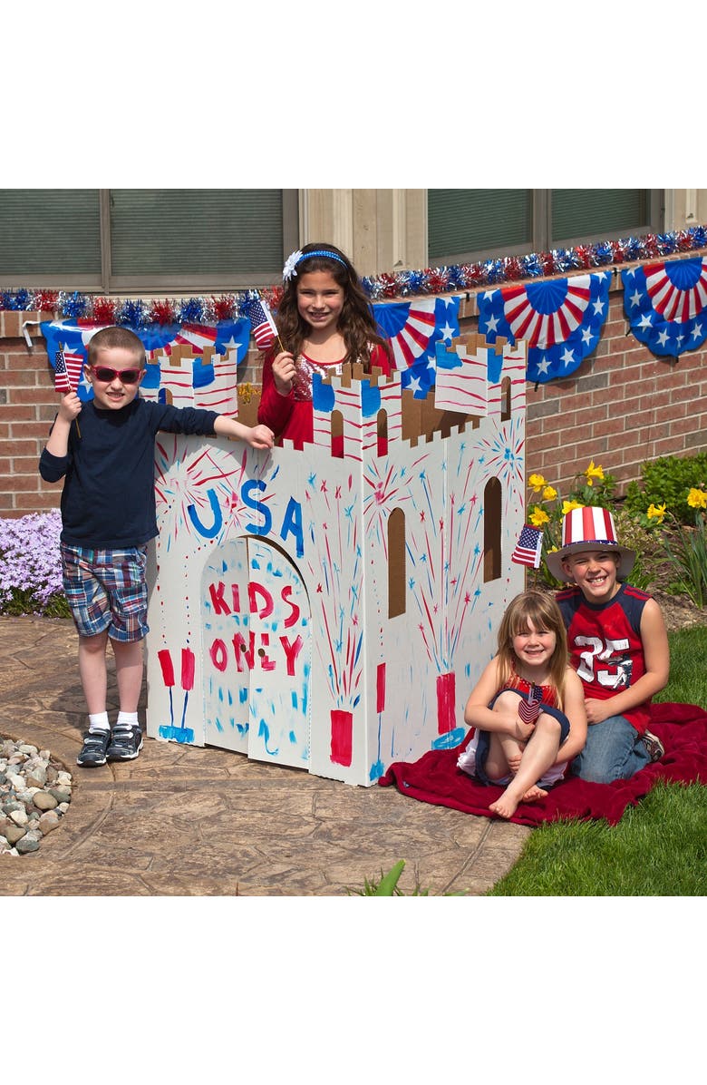 Easy Playhouse Blank Cardboard Castle, Alternate, color, Multicolored