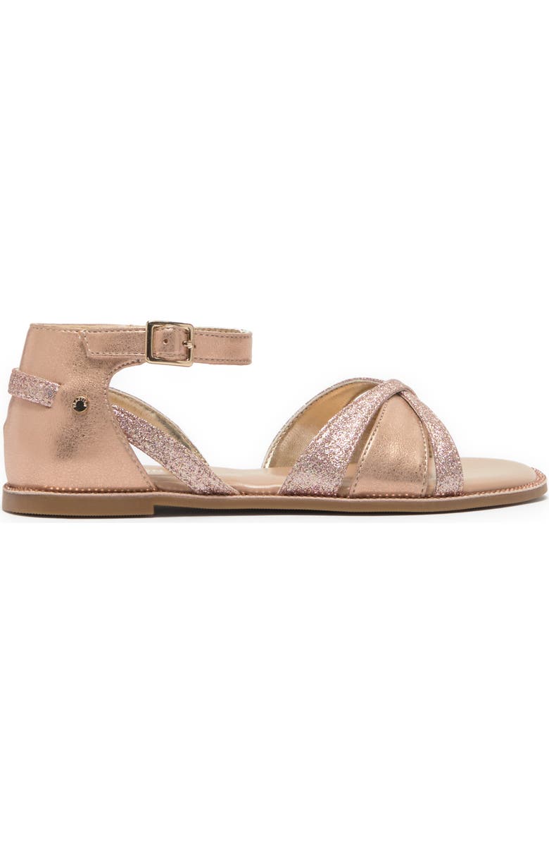 Kenneth Cole Brianne Laura Metallic Glitter Strap Flat Sandal, Alternate, color,