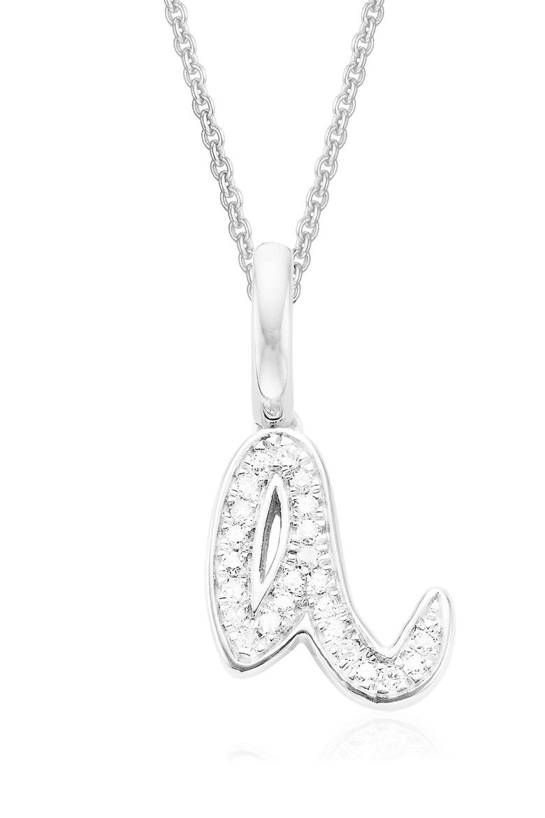 Alphabet Diamond Pavé Pendant Charm (Nordstrom Exclusive), Main, color, SILVER/DIAMOND