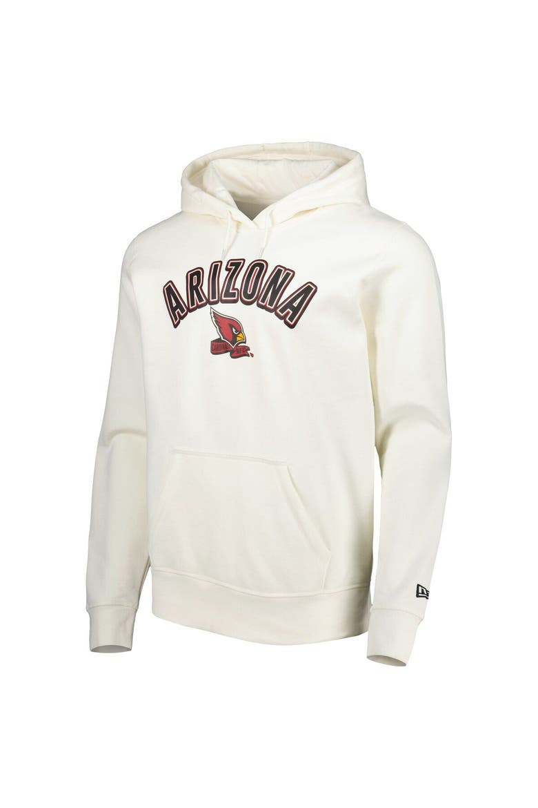 Men's New Era Cream Arizona Cardinals Sideline Chrome Pullover Hoodie, Alternate, color, Cream
