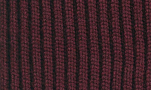Rag & Bone Blake Logo Patch Wool Blend Rib Beanie In Burgundy