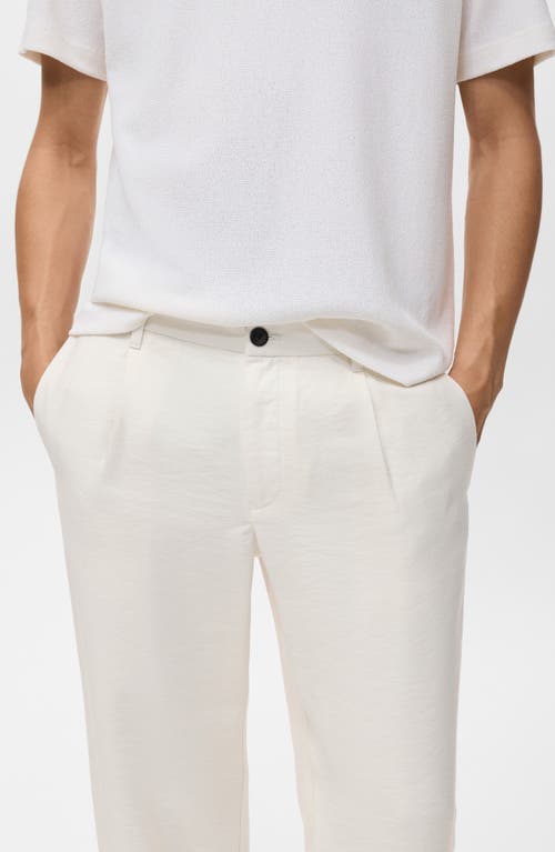 Mango Pleated Straight Fit Pants In Neutral