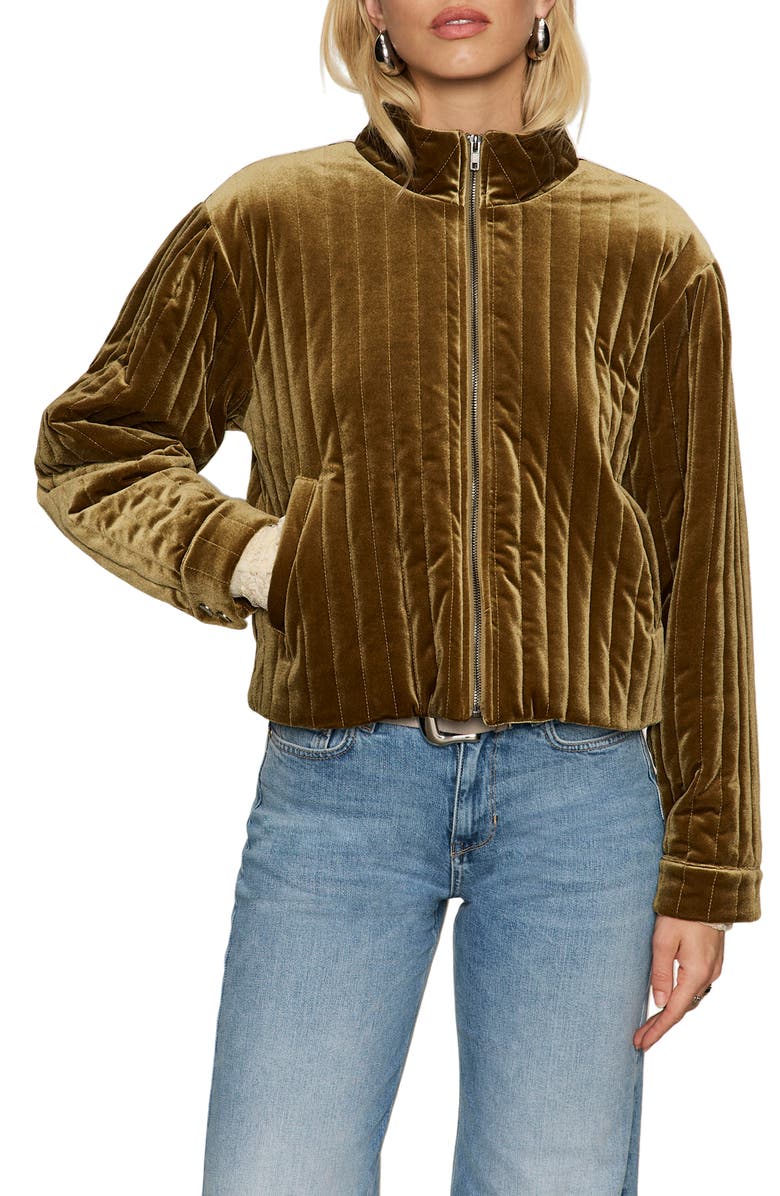 Sanctuary Victoria Velvet Jacket, Main, color, Dirty Martini Green