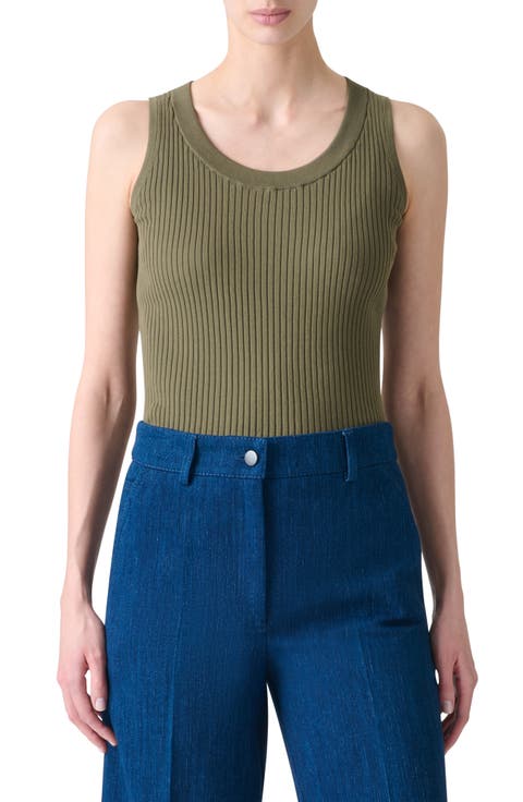 Rib Cotton Sweater Tank