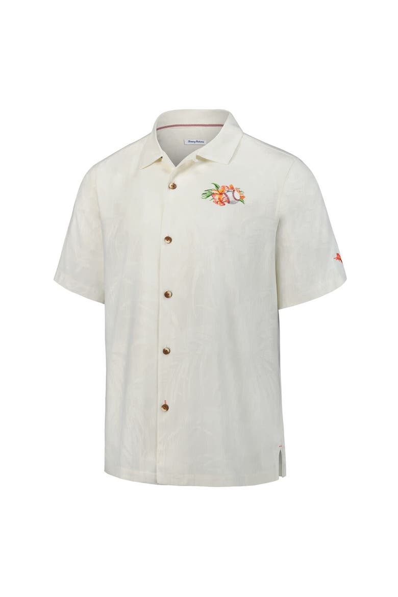 Men's Tommy Bahama  White Cleveland Guardians Grand Slam Bay Camp Button-Up Shirt, Alternate, color, White