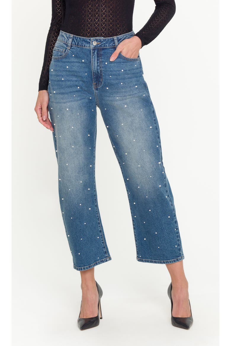 Cobel Pearl Barrel Jeans, Alternate, color, Vintage Med Blu/Prl