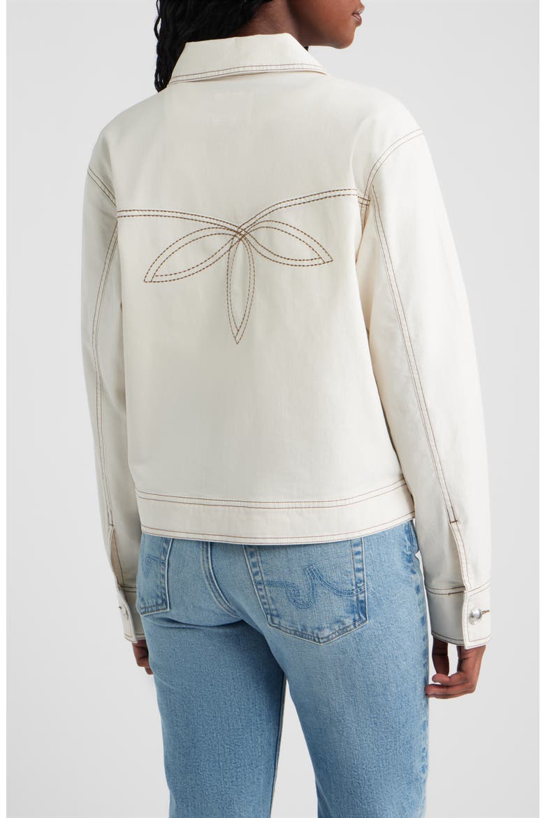 Briggs Topstitch Detail Stretch Cotton Jacket, Alternate, color, BONE