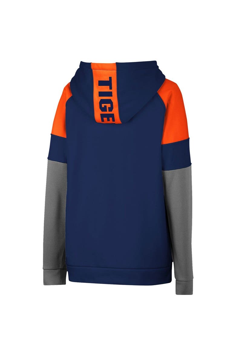 Youth Colosseum Navy Auburn Tigers Colorblocked Raglan Pullover Hoodie, Alternate, color, Navy