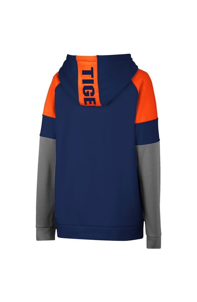 COLOSSEUM Youth Colosseum Navy Auburn Tigers Colorblocked Raglan Pullover Hoodie, Alternate, color, 
