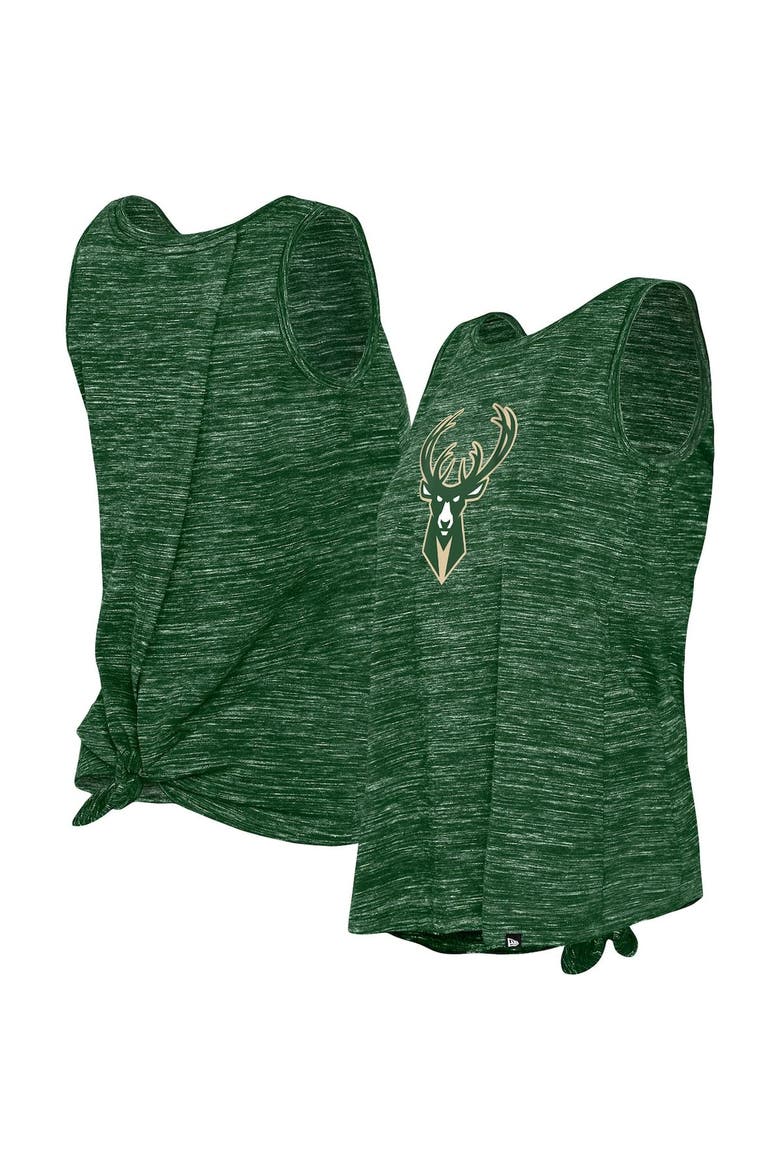 Women's New Era Hunter Green Milwaukee Bucks Space Dye Active Tank Top, Main, color, Hunter Green