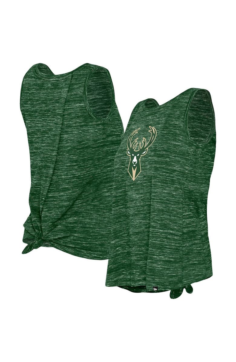New Era Women's New Era Hunter Green Milwaukee Bucks Space Dye Active Tank Top, Main, color, Hunter Green